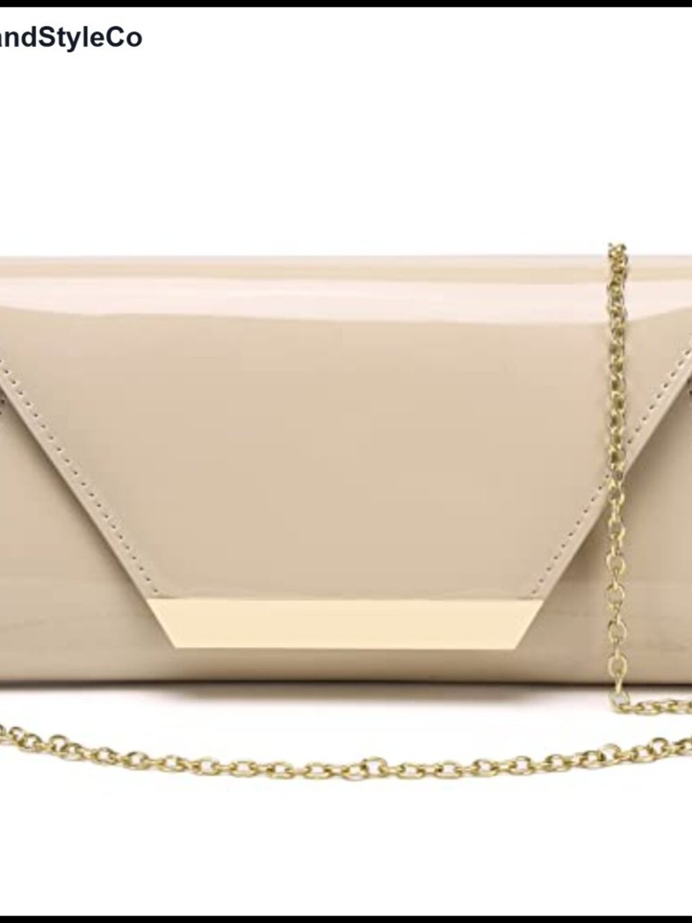Patent Leather Envelope Clutch Detachable Chain Evening Bag Prom Wedding